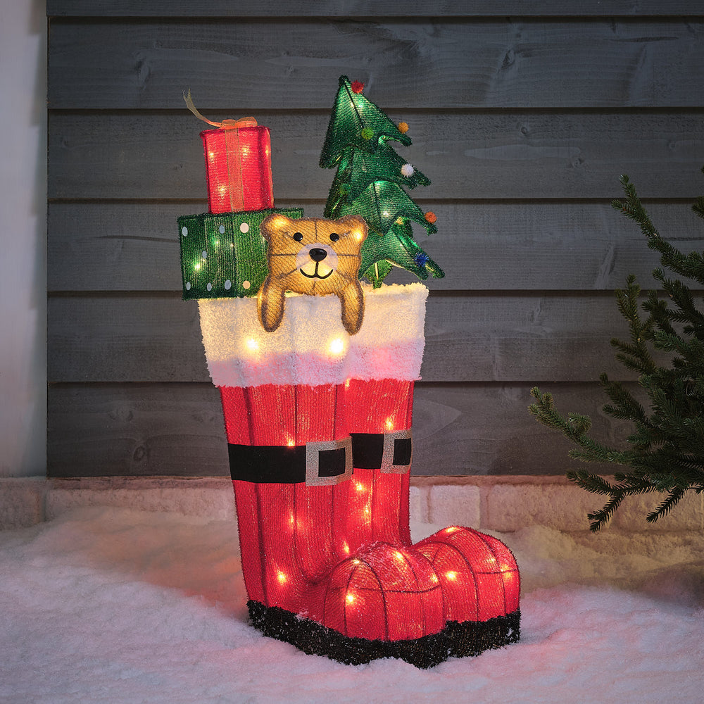 Bottes de Noël Lumineuses de 76 cm avec Cadeaux