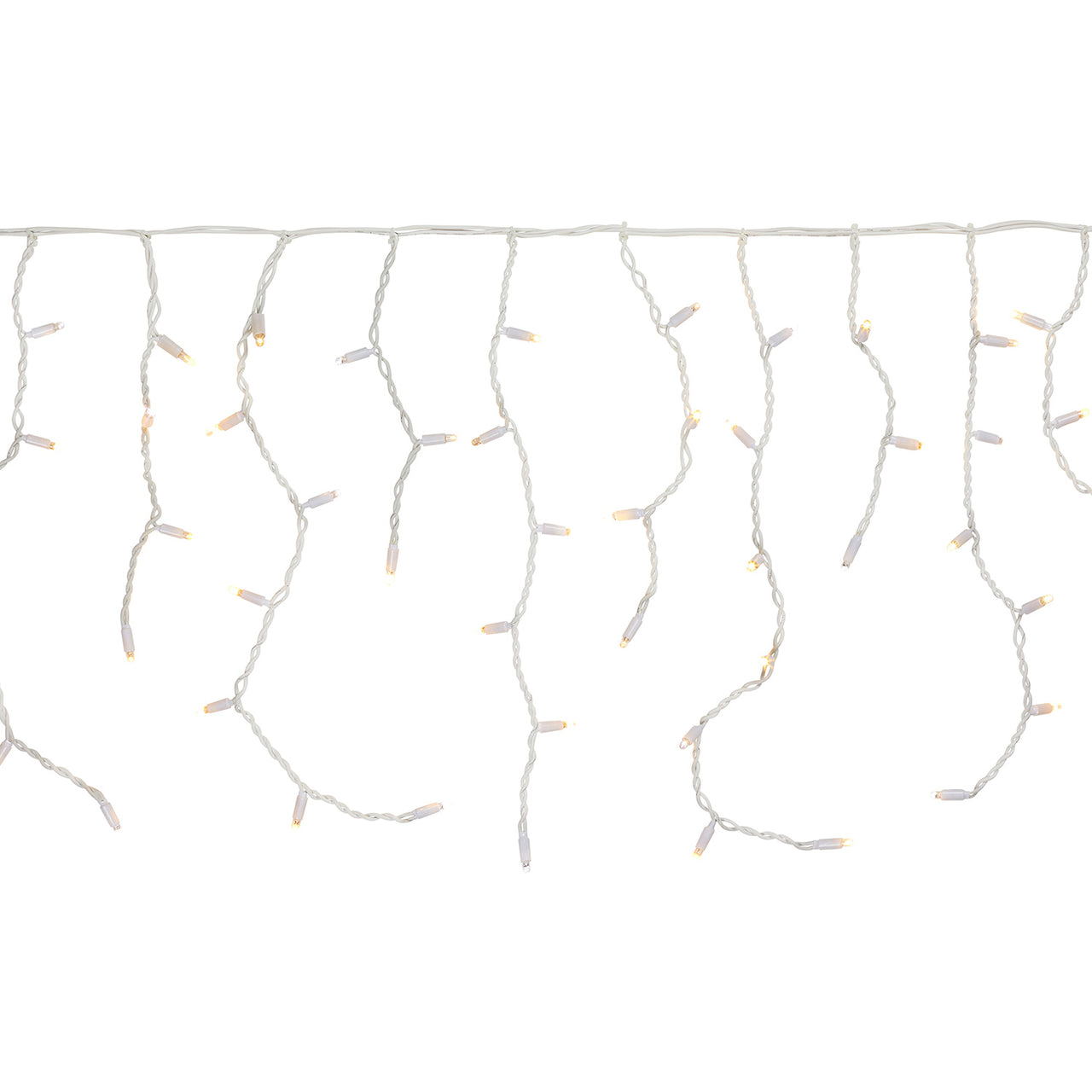 Guirlande Stalactite Pro Connect IP67, 2m 100 LED Blanc Chaud Scintillante Câble Blanc Raccordable