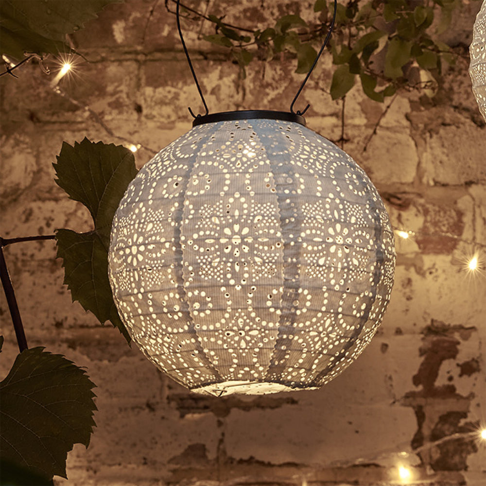 Lampion Solaire de 20 cm en Tyvek Blanc