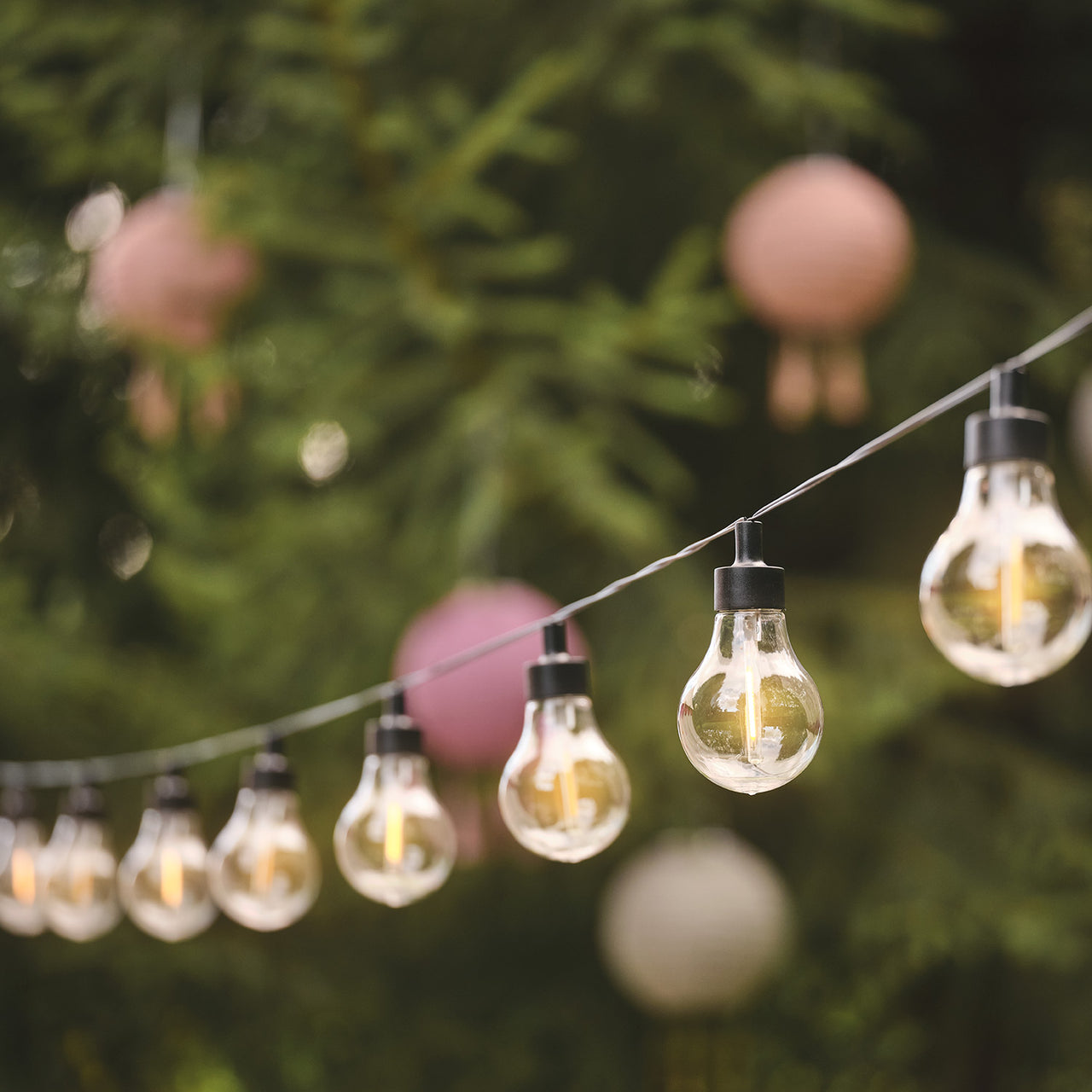 Guirlande Guinguette Vintage Solaire à 20 Ampoules Blanc Chaud