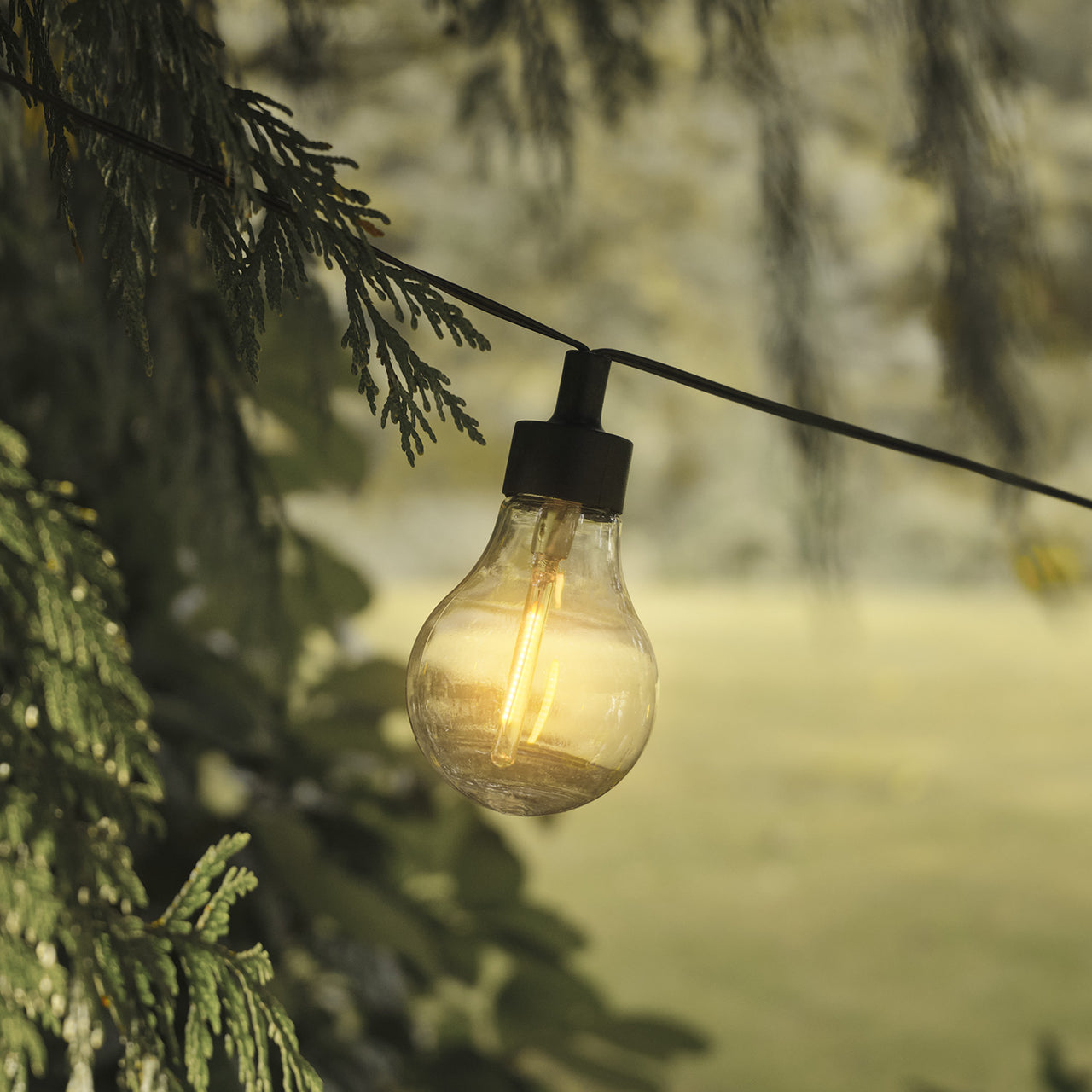 Guirlande Guinguette Vintage Solaire à 20 Ampoules Blanc Chaud