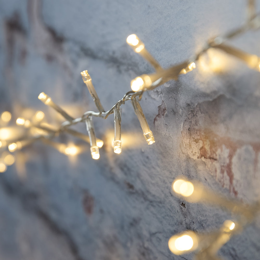Guirlande Lumineuse Solaire à 360 LED Bicolores sur Câble Transparent