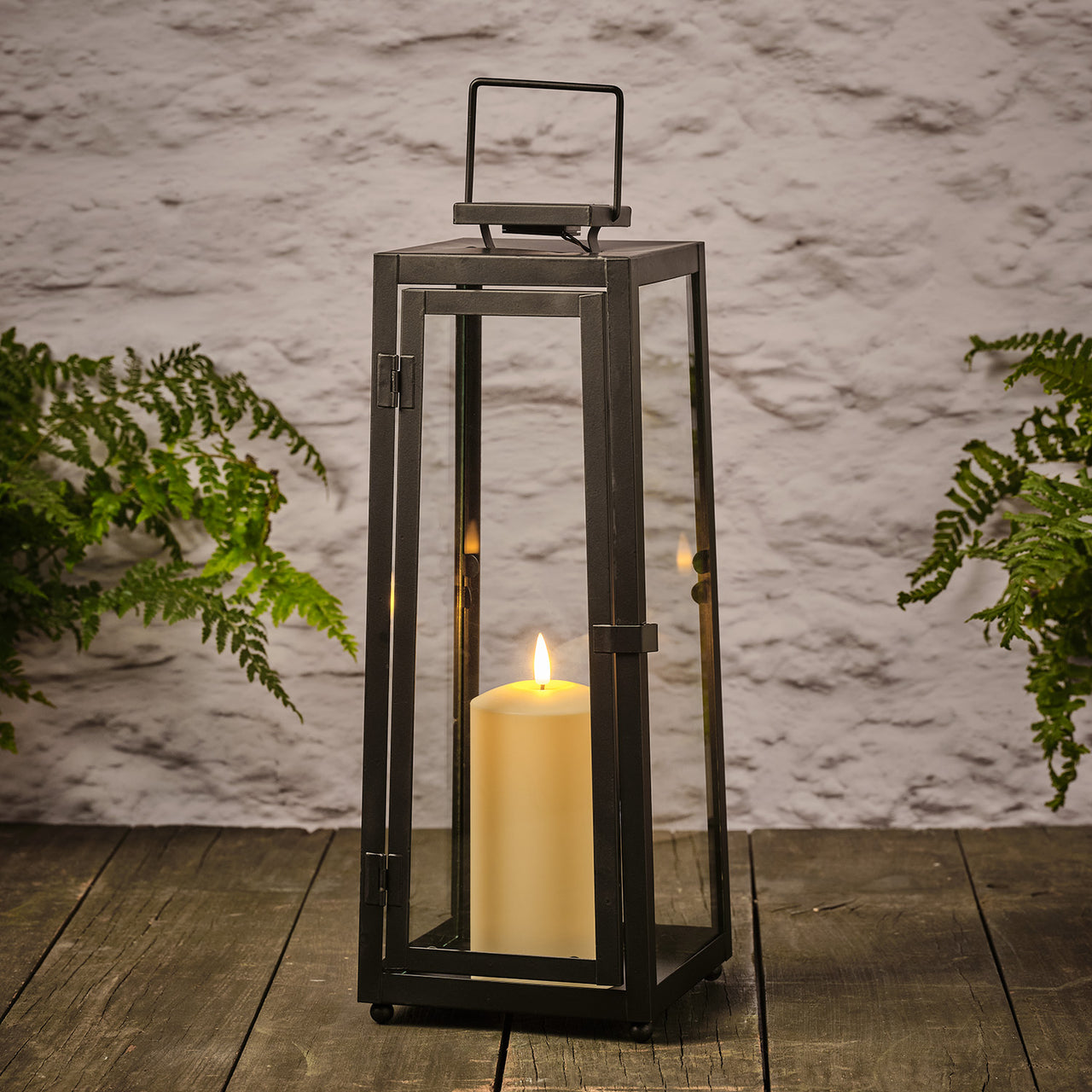 Grande Lanterne Solaire Porto avec Bougie LED TruGlow®