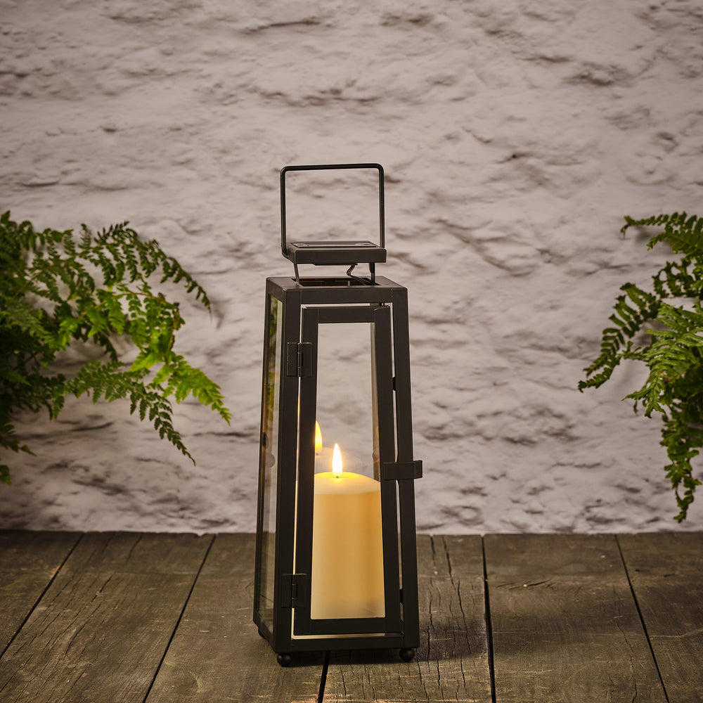 Lanterne Solaire Moyenne Porto avec Bougie LED TruGlow®