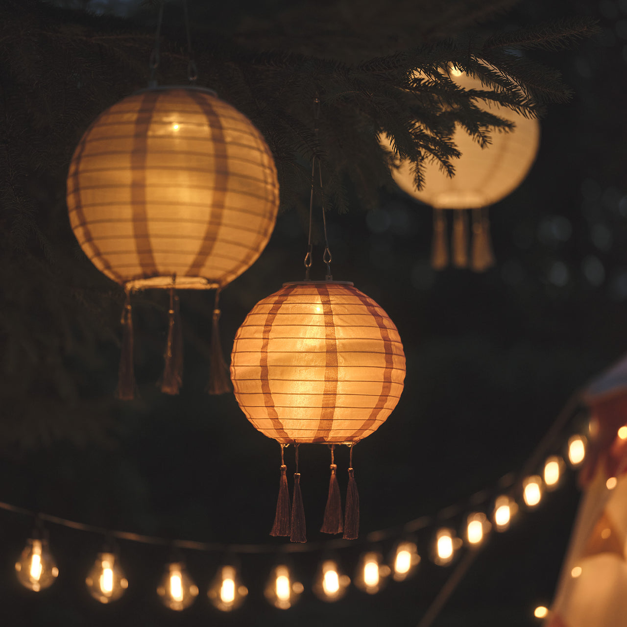 3 Lampions Solaires à Pampilles Lucena – Teintes Estivales