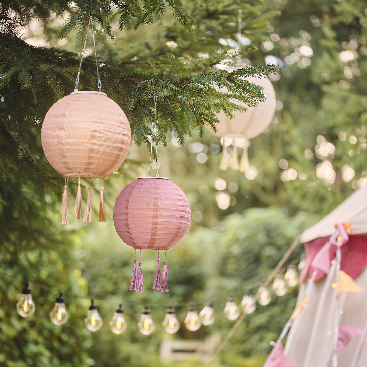 3 Lampions Solaires à Pampilles Lucena – Teintes Estivales