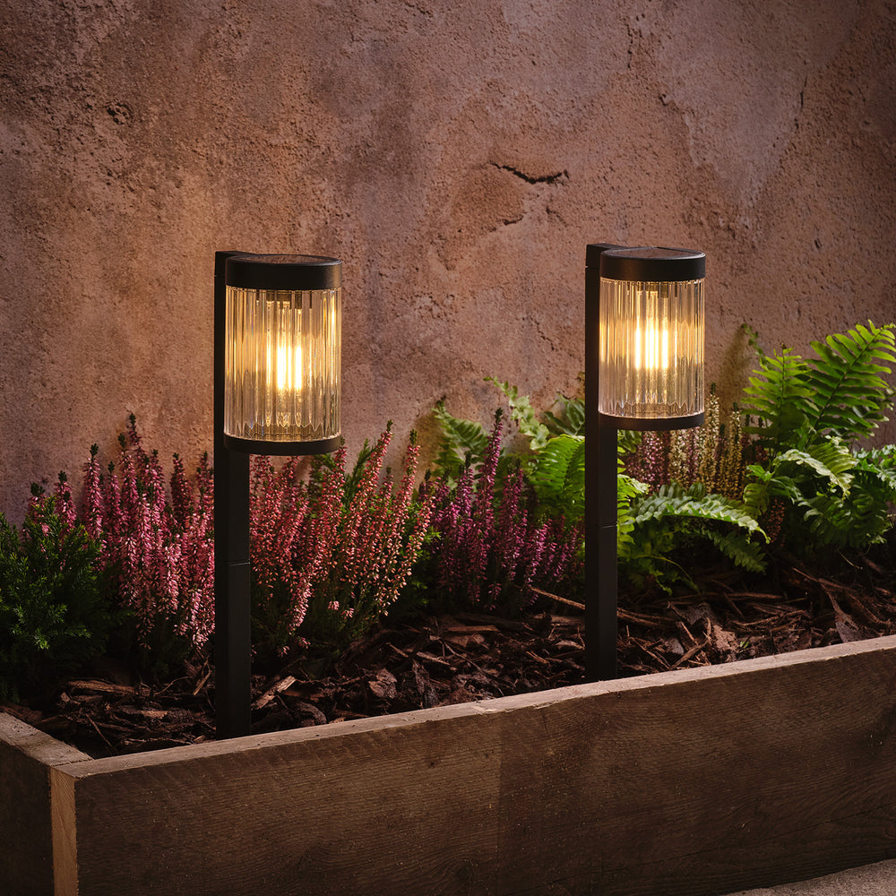 Lot de 2 Balises Solaires Striées Holkham