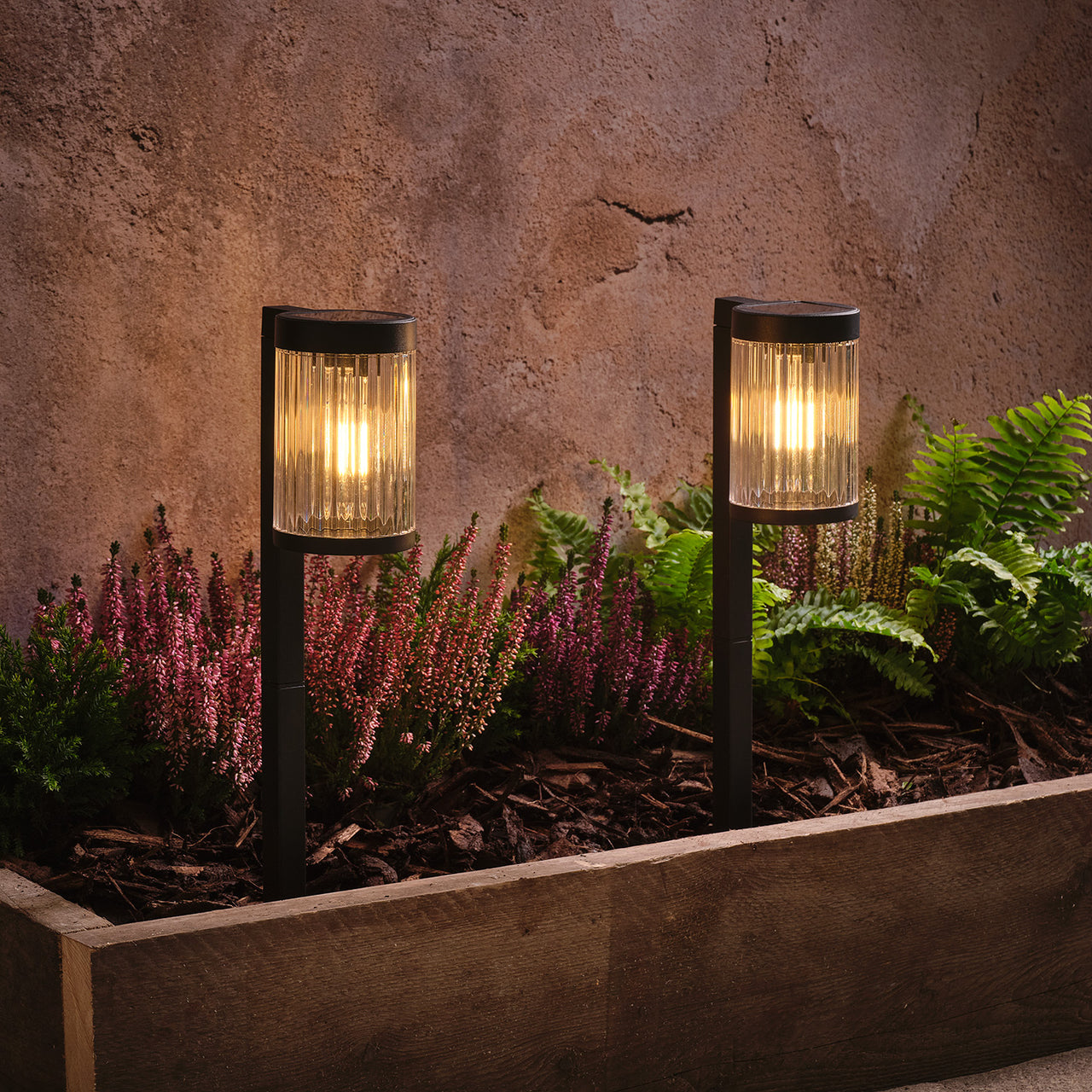 Lot de 2 Balises Solaires Striées Holkham