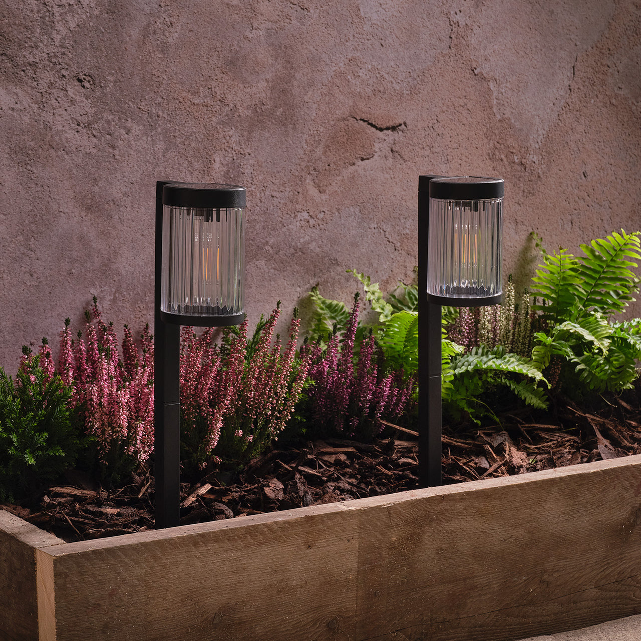 Lot de 2 Balises Solaires Striées Holkham