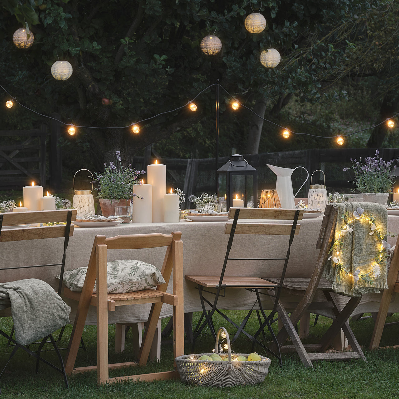 Lanterne Solaire de Table en Verre Moucheté Effet Confetti