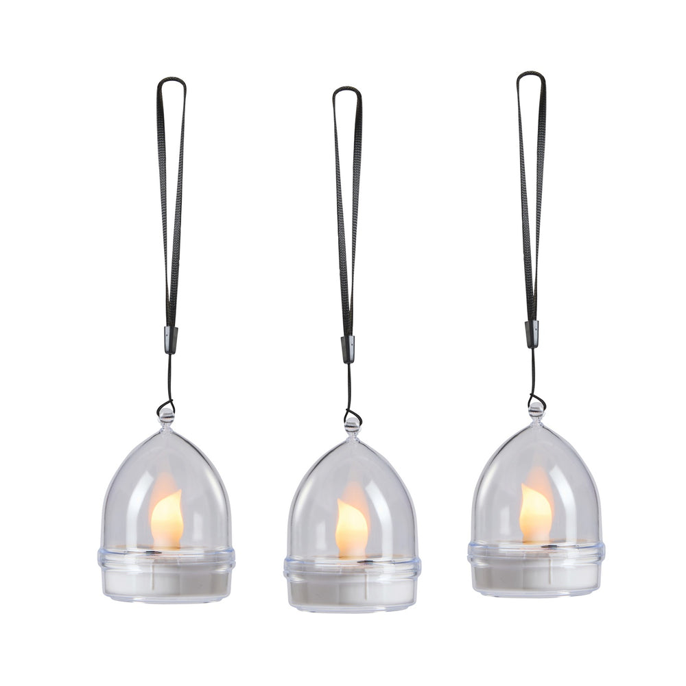 Lot de 3 Lampes Solaires Effet Flamme à Suspendre