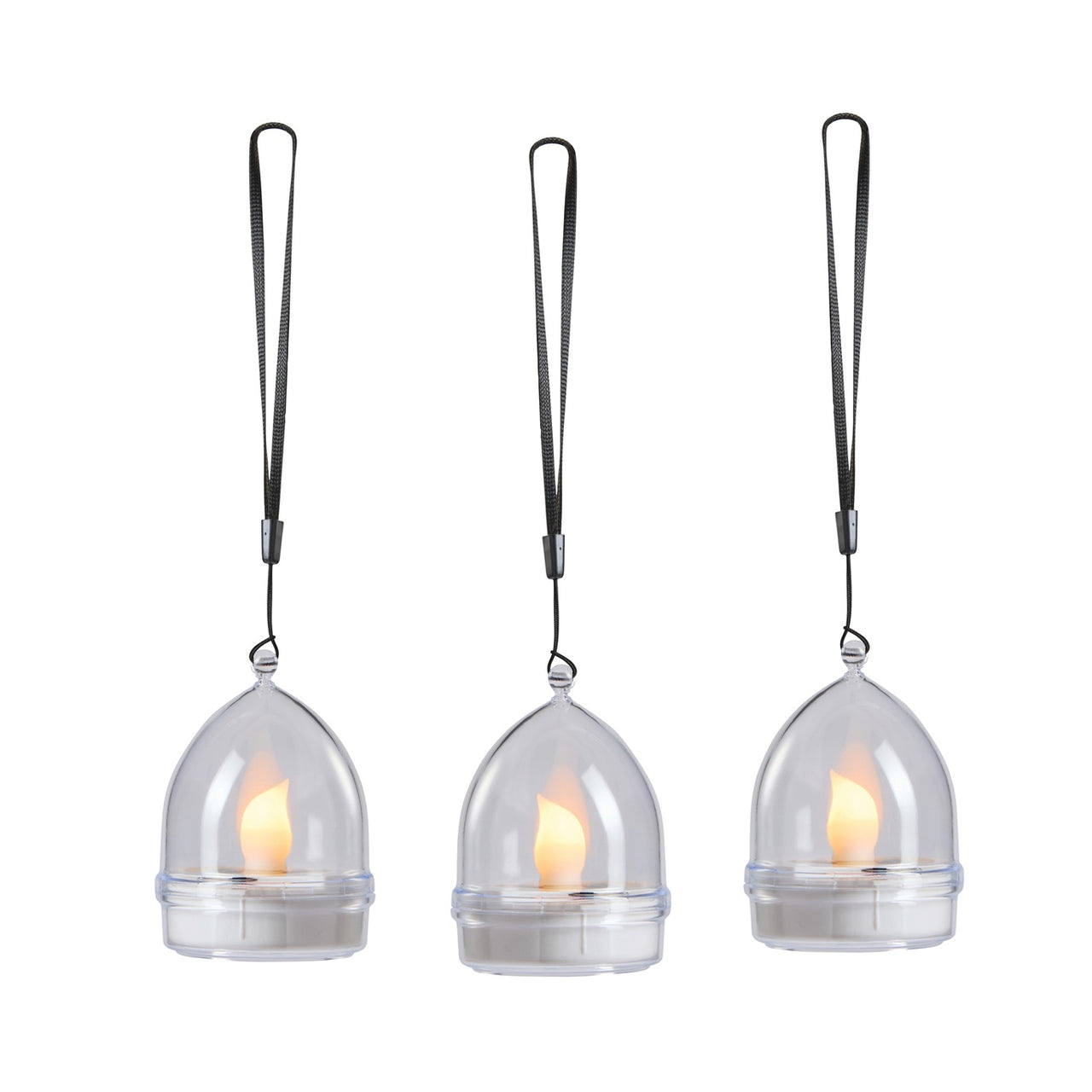 Lot de 3 Lampes Solaires Effet Flamme à Suspendre