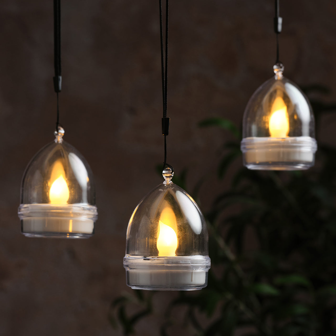 Lot de 3 Lampes Solaires Effet Flamme à Suspendre