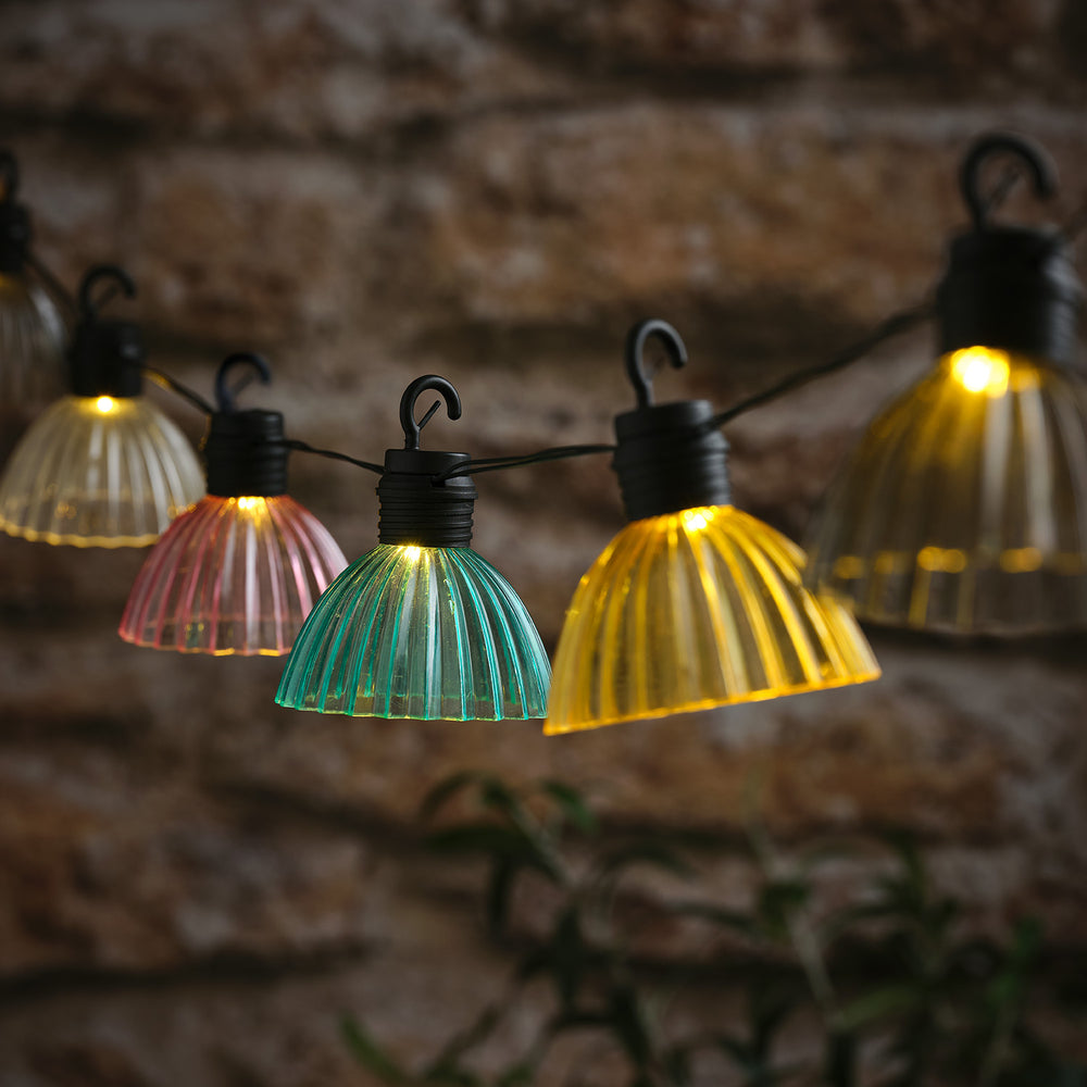 Guirlande Lumineuse Solaire Style Lustres aux Teintes Pastel