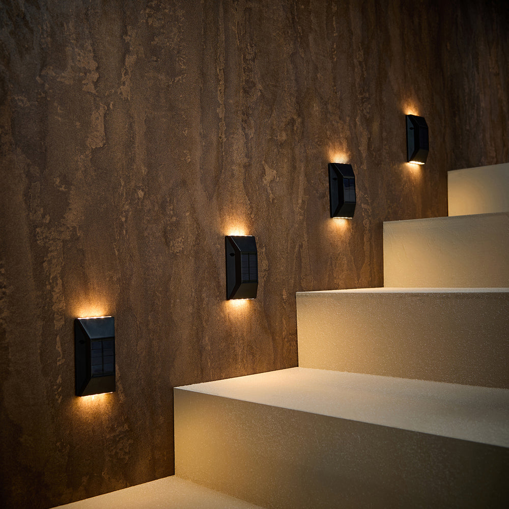 Lot de 4 Appliques Murales Solaires à Double Faisceau