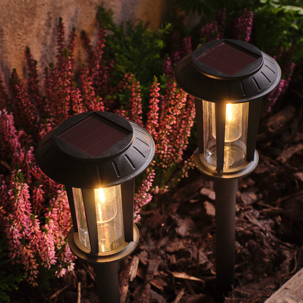 Lot de 2 Balises Solaires Style Lampadaire Syon