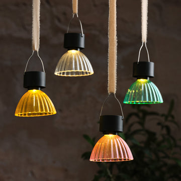 Lot de 4 Suspensions Solaires Décoratives Style Lustres aux Teintes Pastel