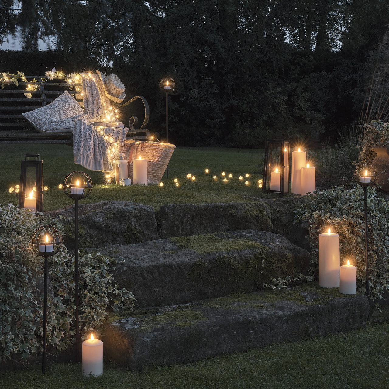 Lot de 20 Mini Piquets Solaires Effet Bulles Pacific