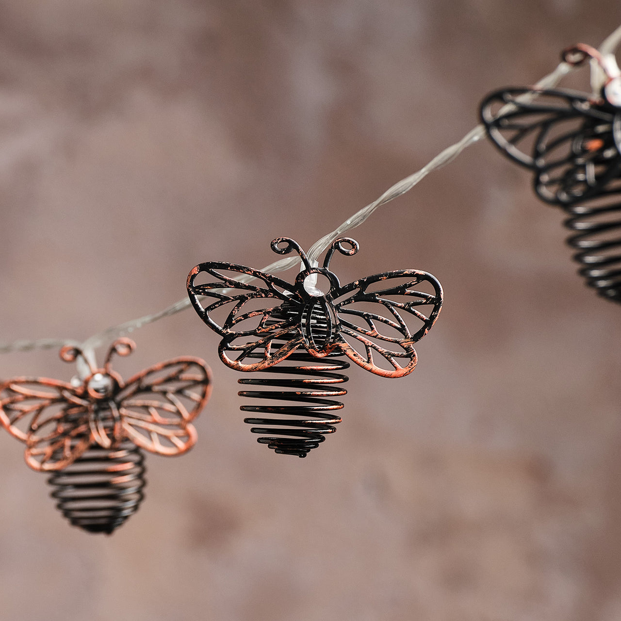 Guirlande Lumineuse Solaire Abeilles en Métal