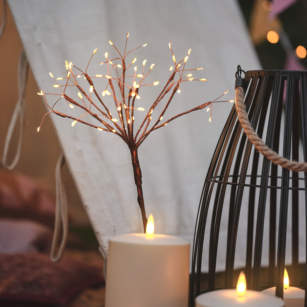 Piquet Lumineux Solaire Effet Éclats d’Étoiles Doré