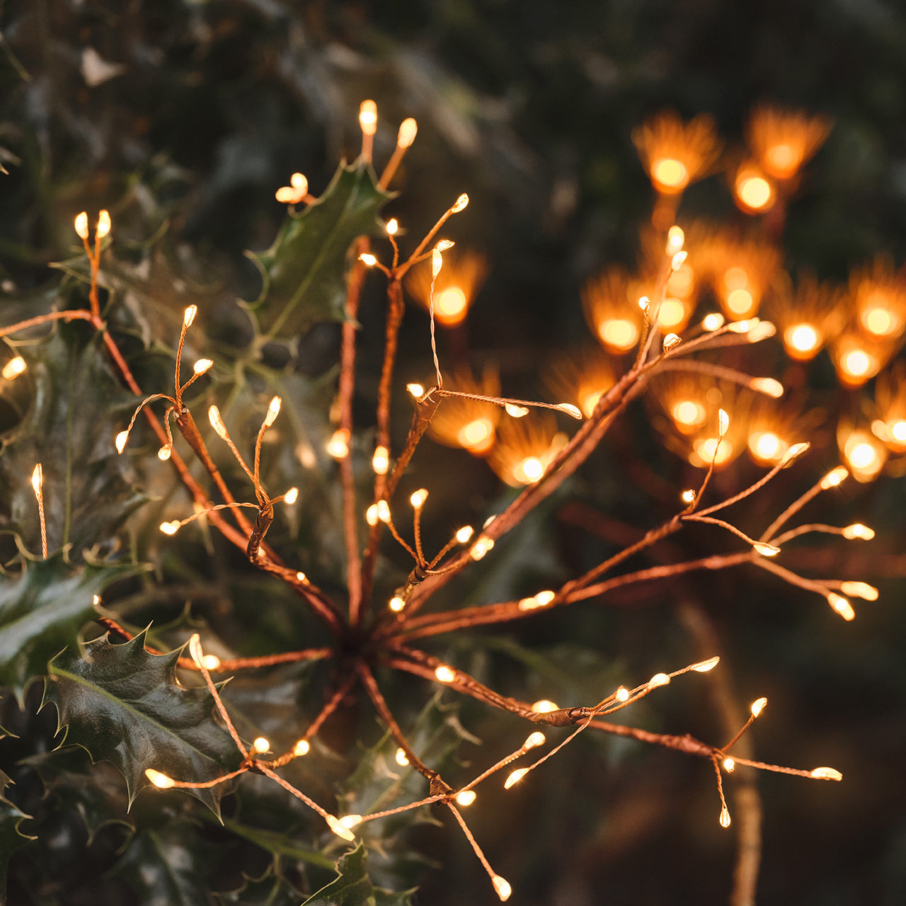 Piquet Lumineux Solaire Effet Éclats d’Étoiles Doré