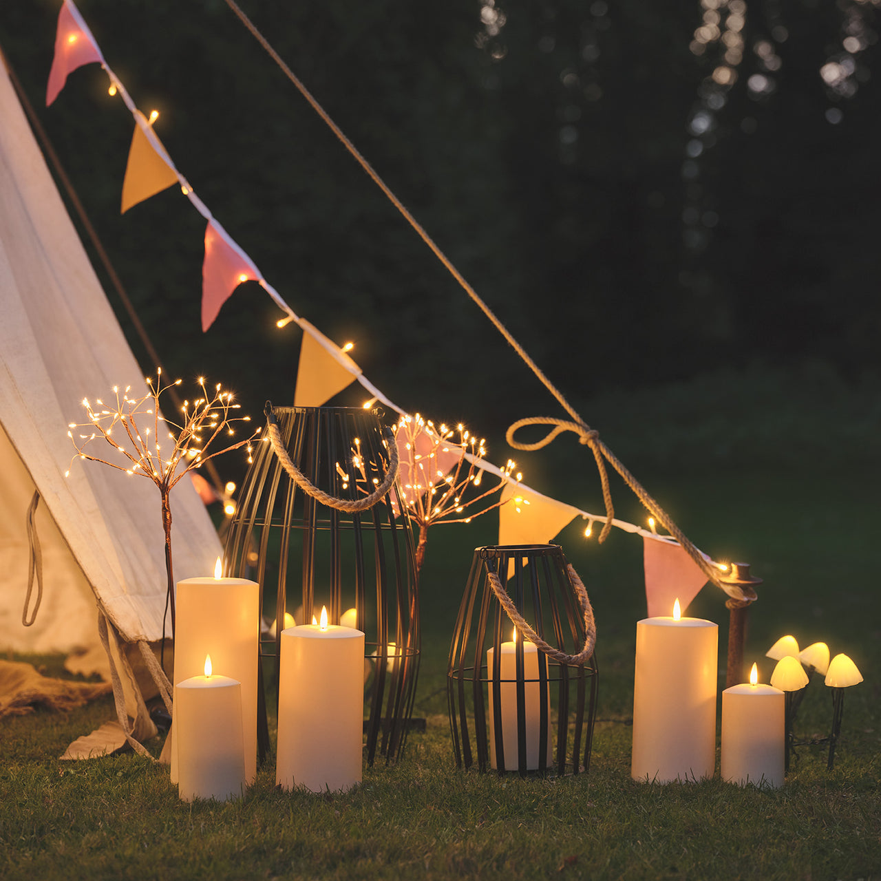 Piquet Lumineux Solaire Effet Éclats d’Étoiles Doré