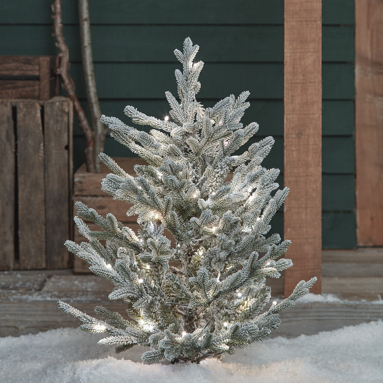 Sapin de Noël Artificiel 30cm avec 8 LED Blanc Chaud à Piles