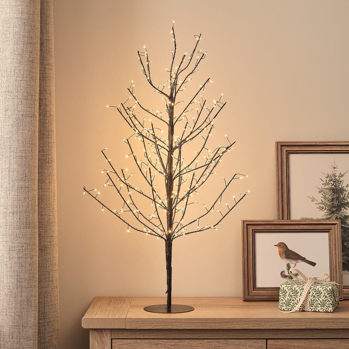 Arbre Lumineux Noir en Métal de 70 cm à Micro LED
