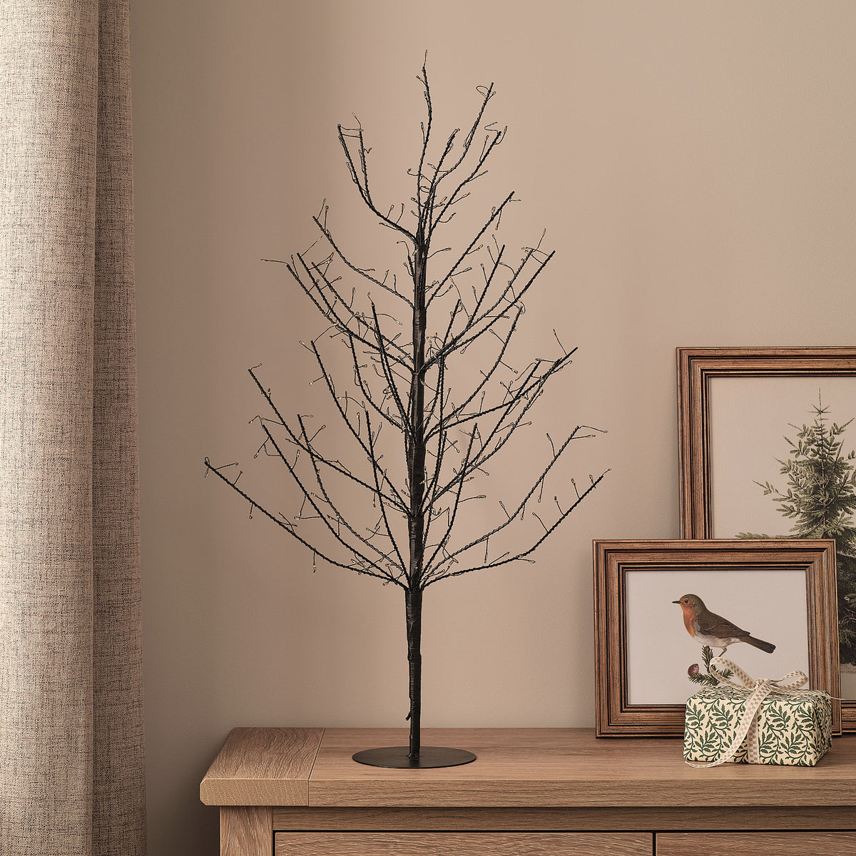 Arbre Lumineux Noir en Métal de 70 cm à Micro LED