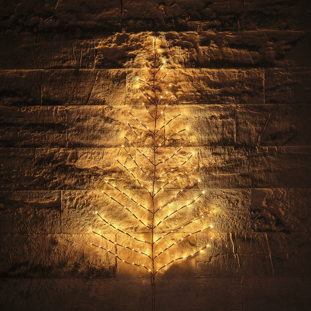 Sapin Mural Lumineux Minimaliste Doré de 1,5 m