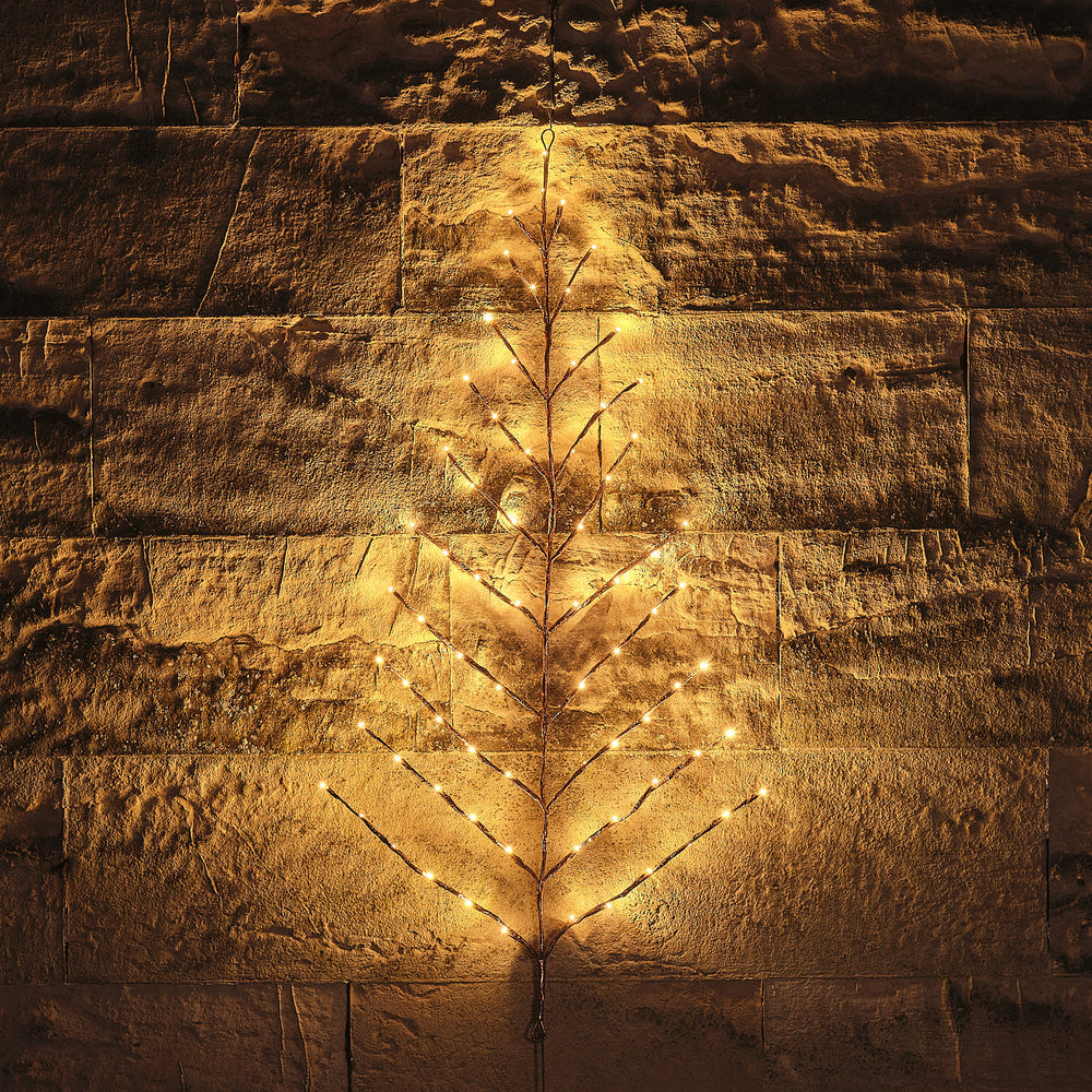 Sapin Mural Lumineux Minimaliste Doré de 1 m