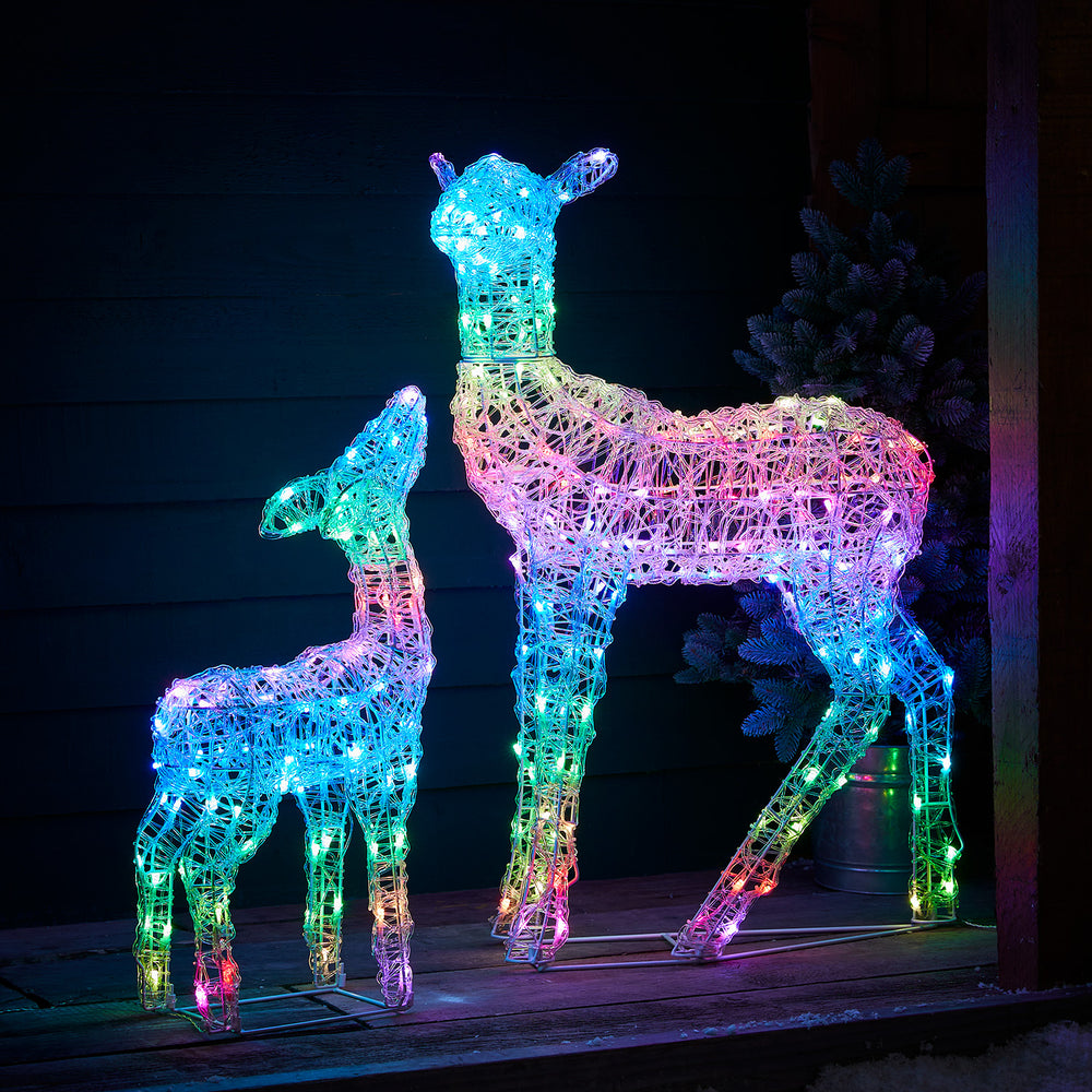 Duo Biche et Faon de Noël Lumineux Connectés Twinkly