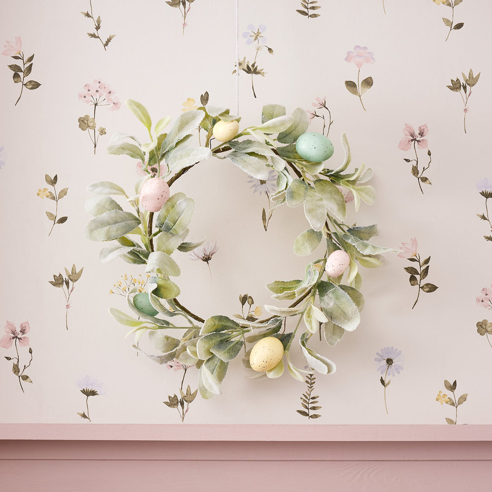 Couronne de Pâques de 40 cm avec Œufs Pastel