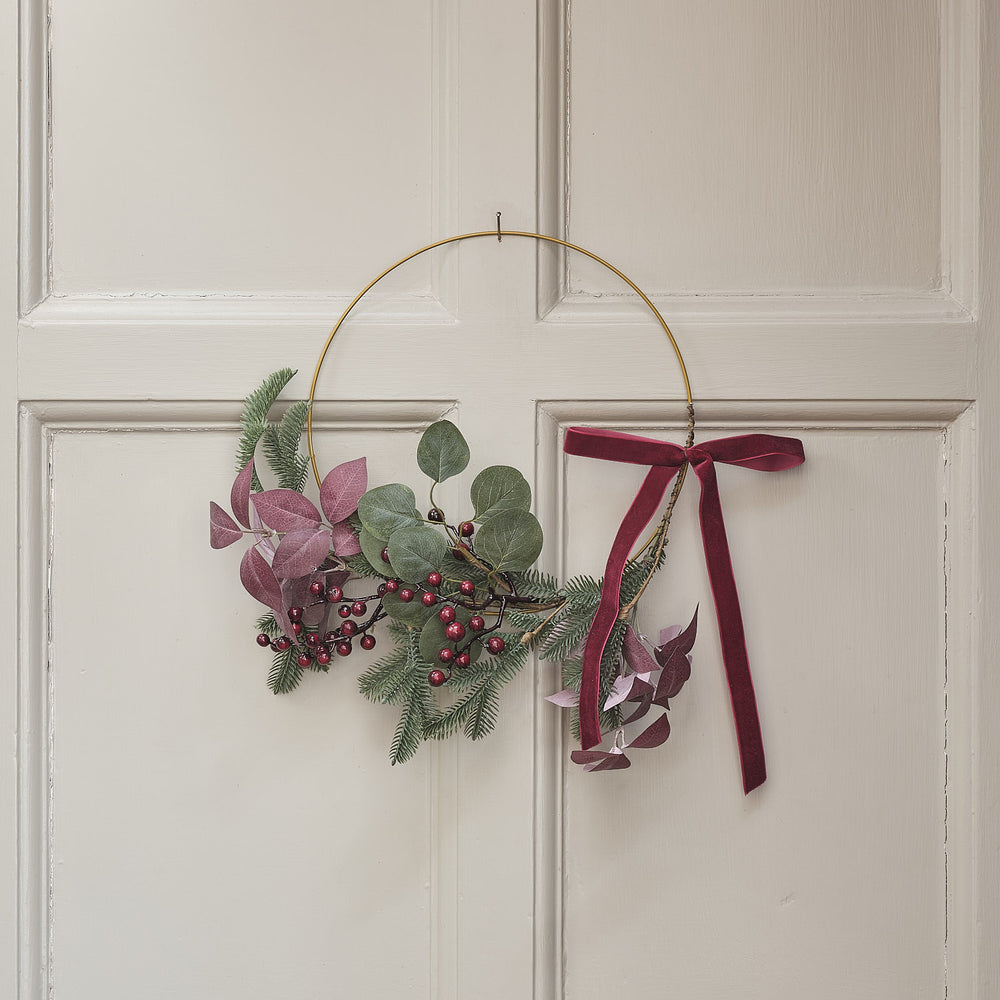 Couronne de Noël Minimaliste Esprit de Noël de 35 cm