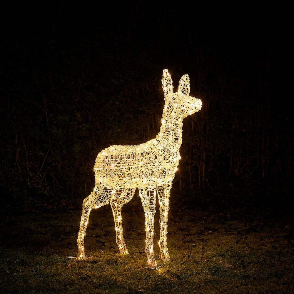 Biche de Noël Swinsty LED Solaire en Acrylique à 220 LED Bicolores