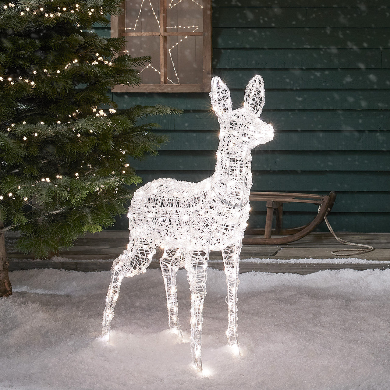 Biche de Noël Lumineux en Acrylique Swinsty à LED Bicolore