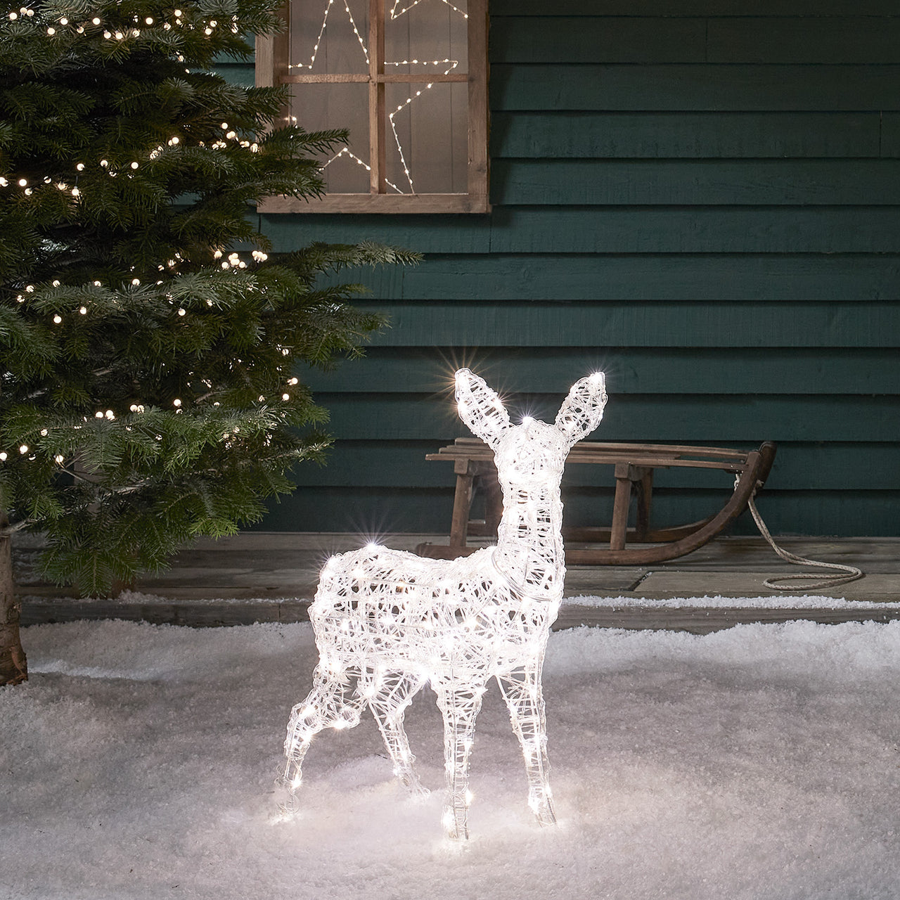 Faon de Noël Lumineux en Acrylique Swinsty à LED Bicolore