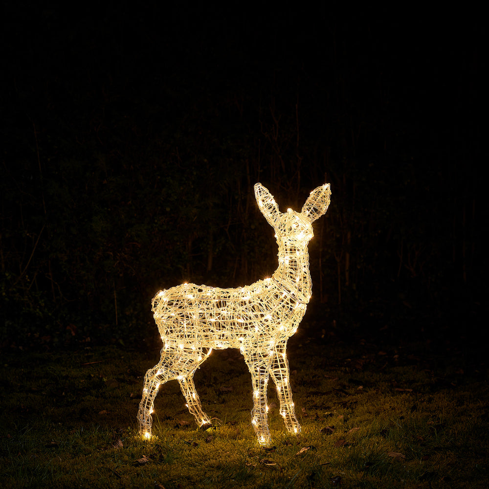 Faon de Noël Swinsty LED Solaire en Acrylique à 80 LED Bicolores
