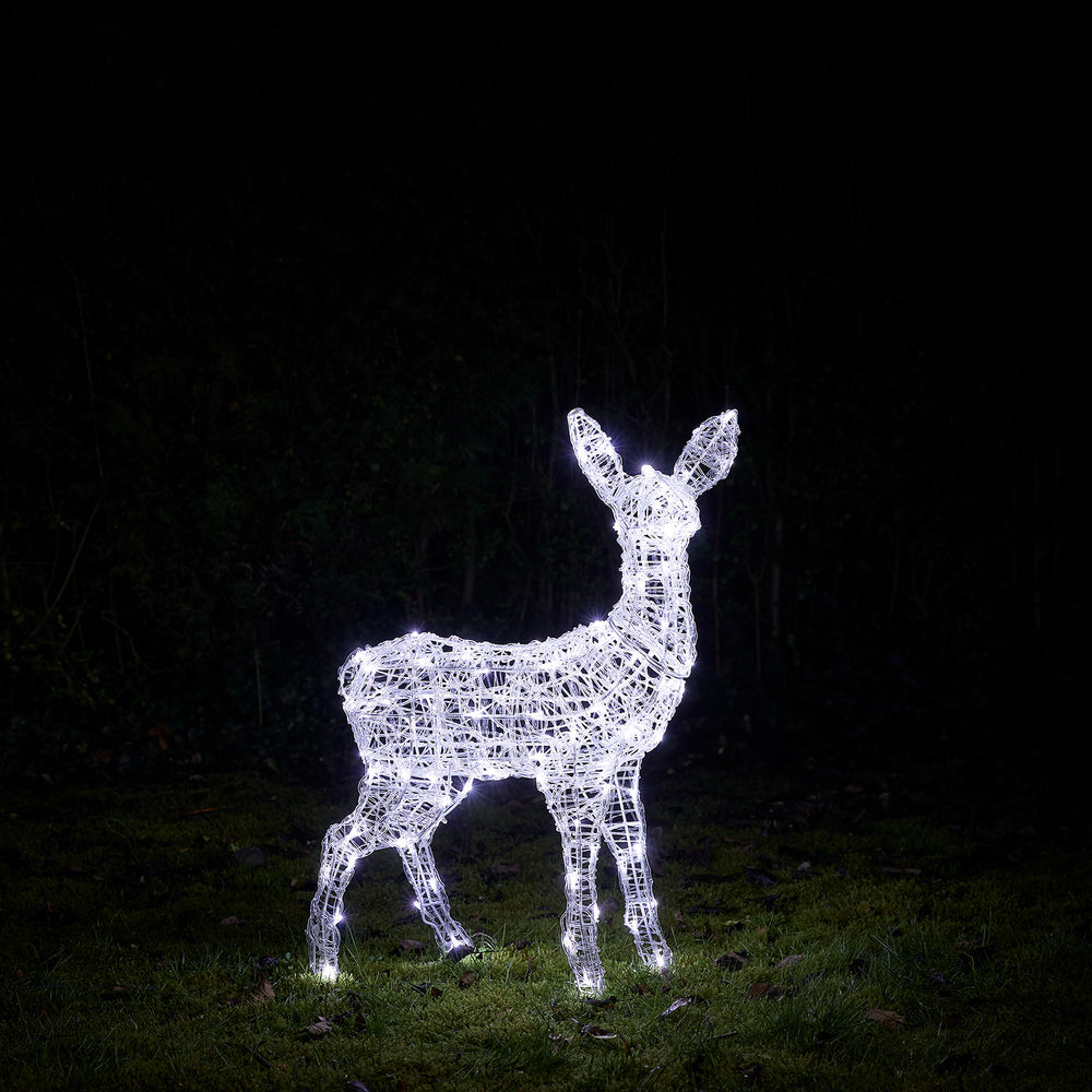 Faon de Noël Swinsty LED Solaire en Acrylique à 80 LED Bicolores
