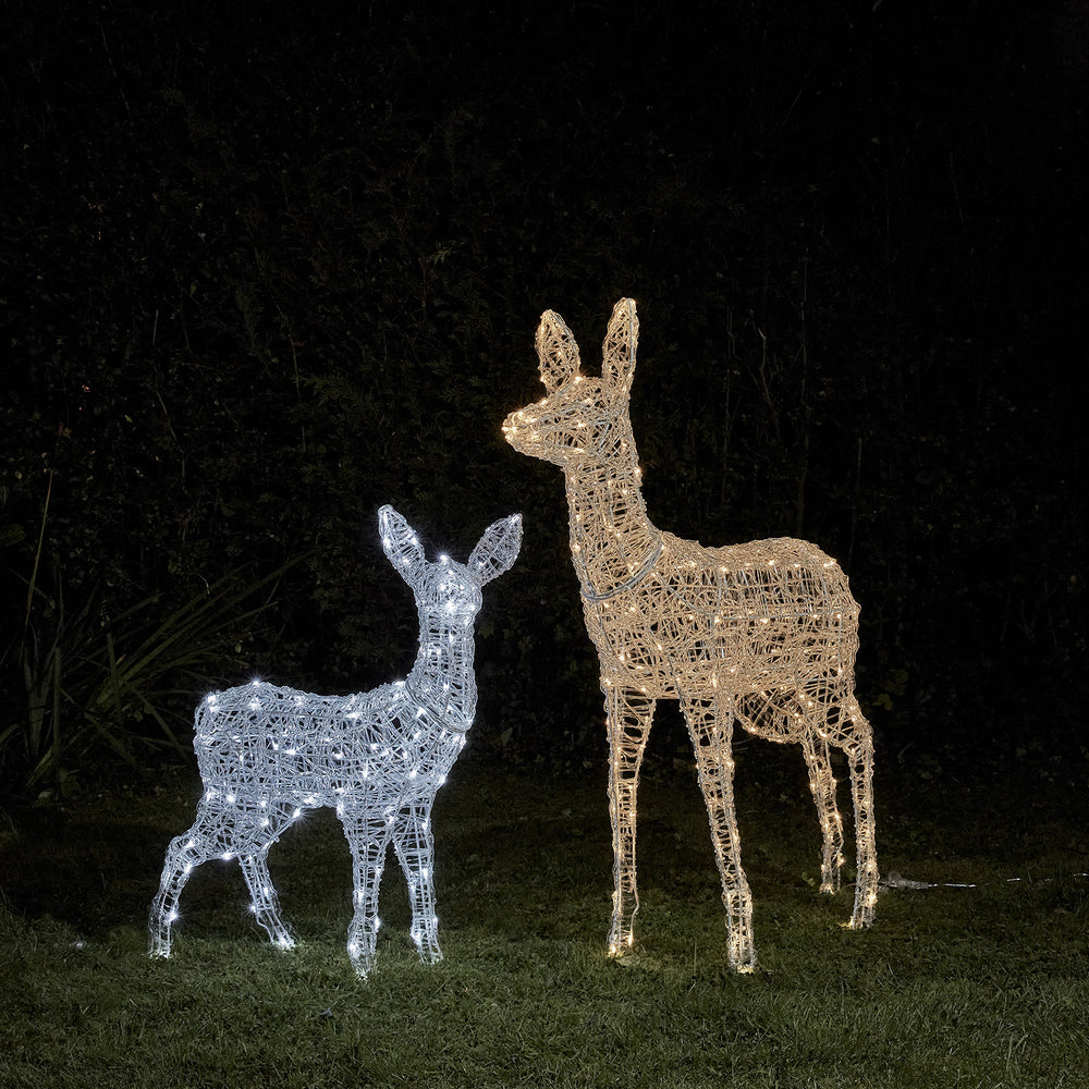Duo Biche et Faon Lumineux à Piles et à LED Bicolore Swinsty