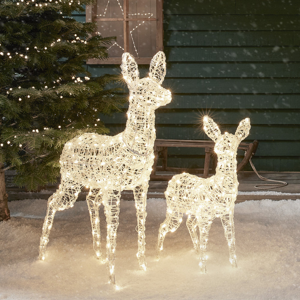 Biche et Faon Lumineux en Acrylique Swinsty à LED Bicolore
