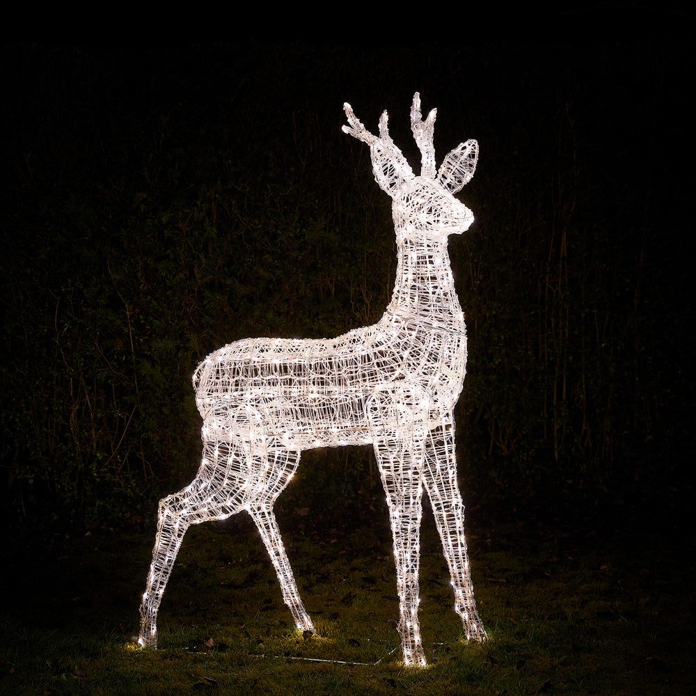 Lights4fun Cerf de Noël Lumineux en Acrylique de 1,2 m de Hauteur