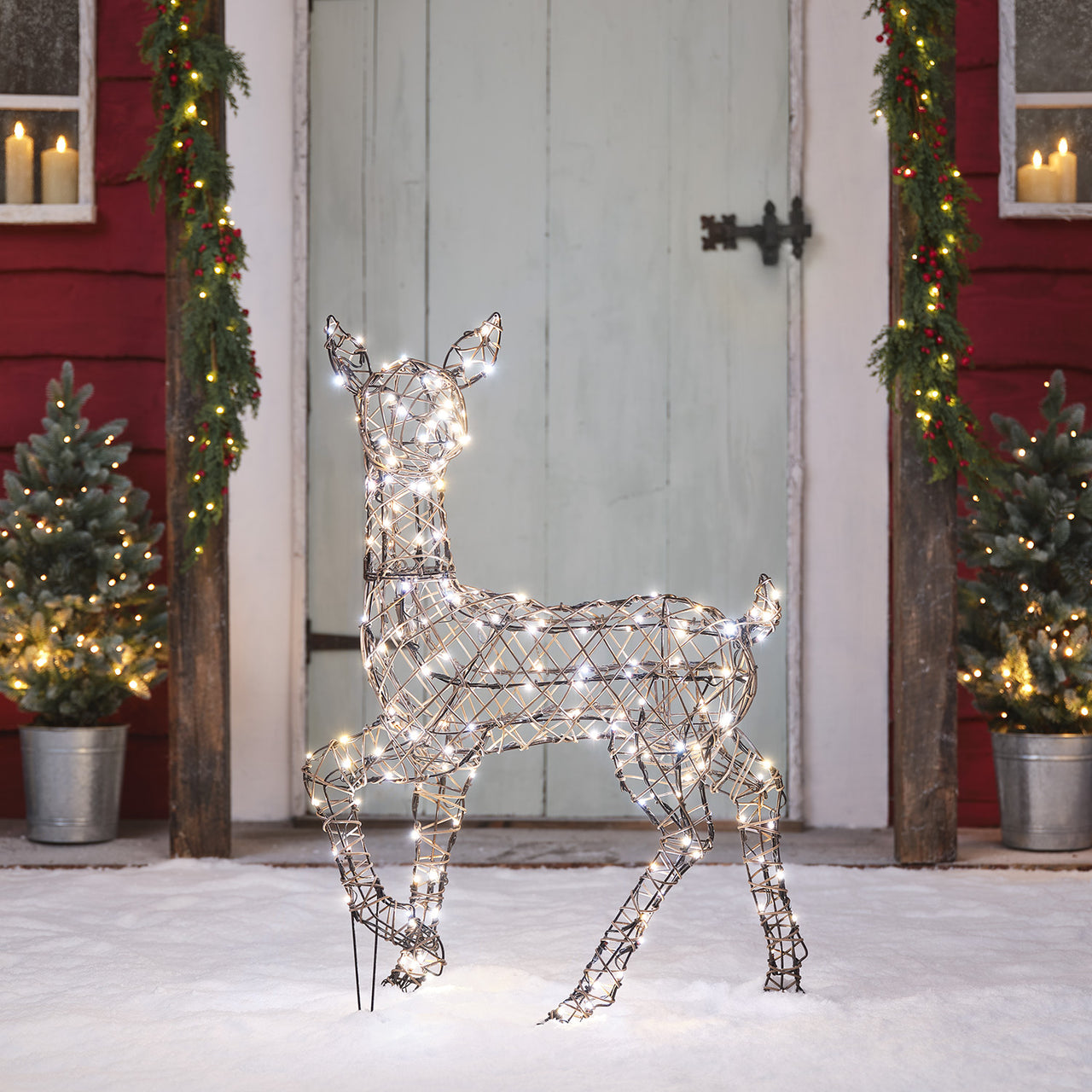 Biche Lumineuse en Rotin Studley de 88 cm à LED Bicolore