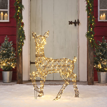 Biche Lumineuse en Rotin Studley de 88 cm à LED Bicolore