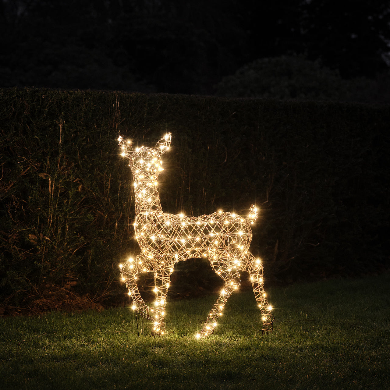 Biche Lumineuse en Rotin Studley de 88 cm à LED Bicolore