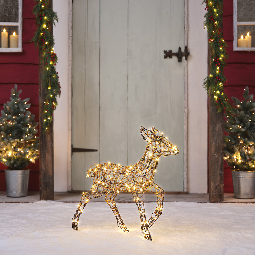 Faon Lumineux en Rotin Studley à LED Bicolore