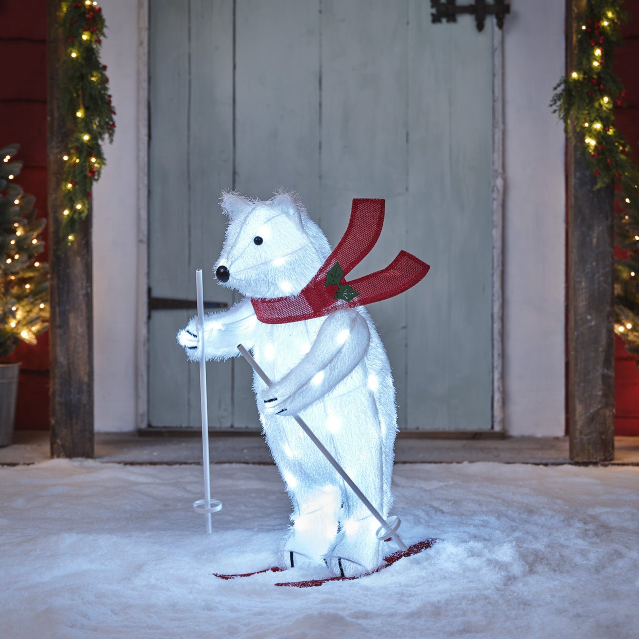 Décoration Lumineuse Sam l’Ours Polaire Skieur