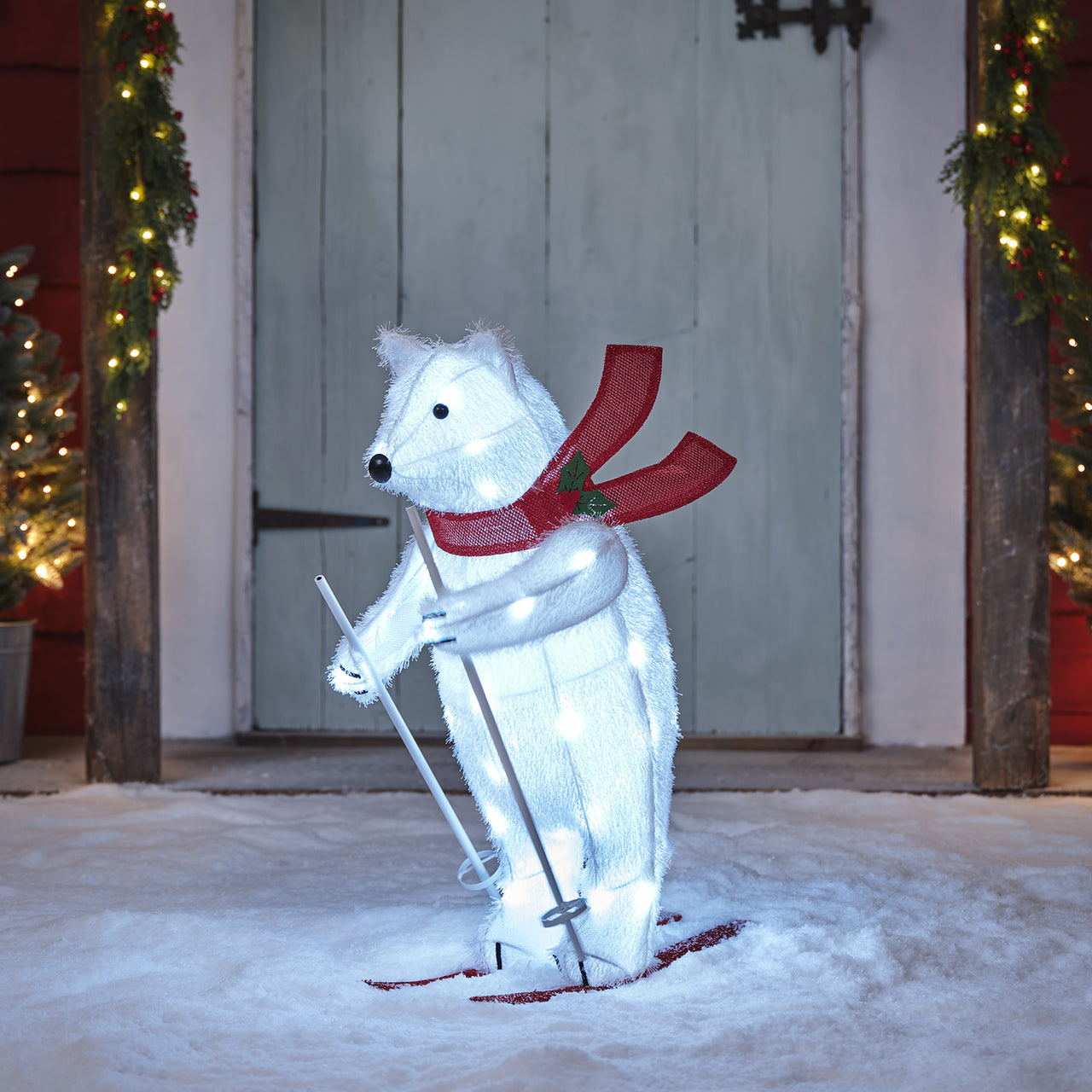 Décoration Lumineuse Sam l’Ours Polaire Skieur