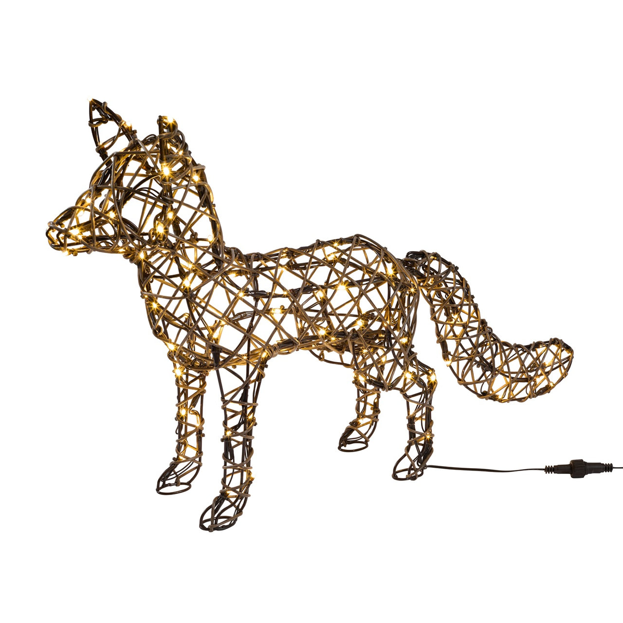 Renard Lumineux Sherwood en Rotin