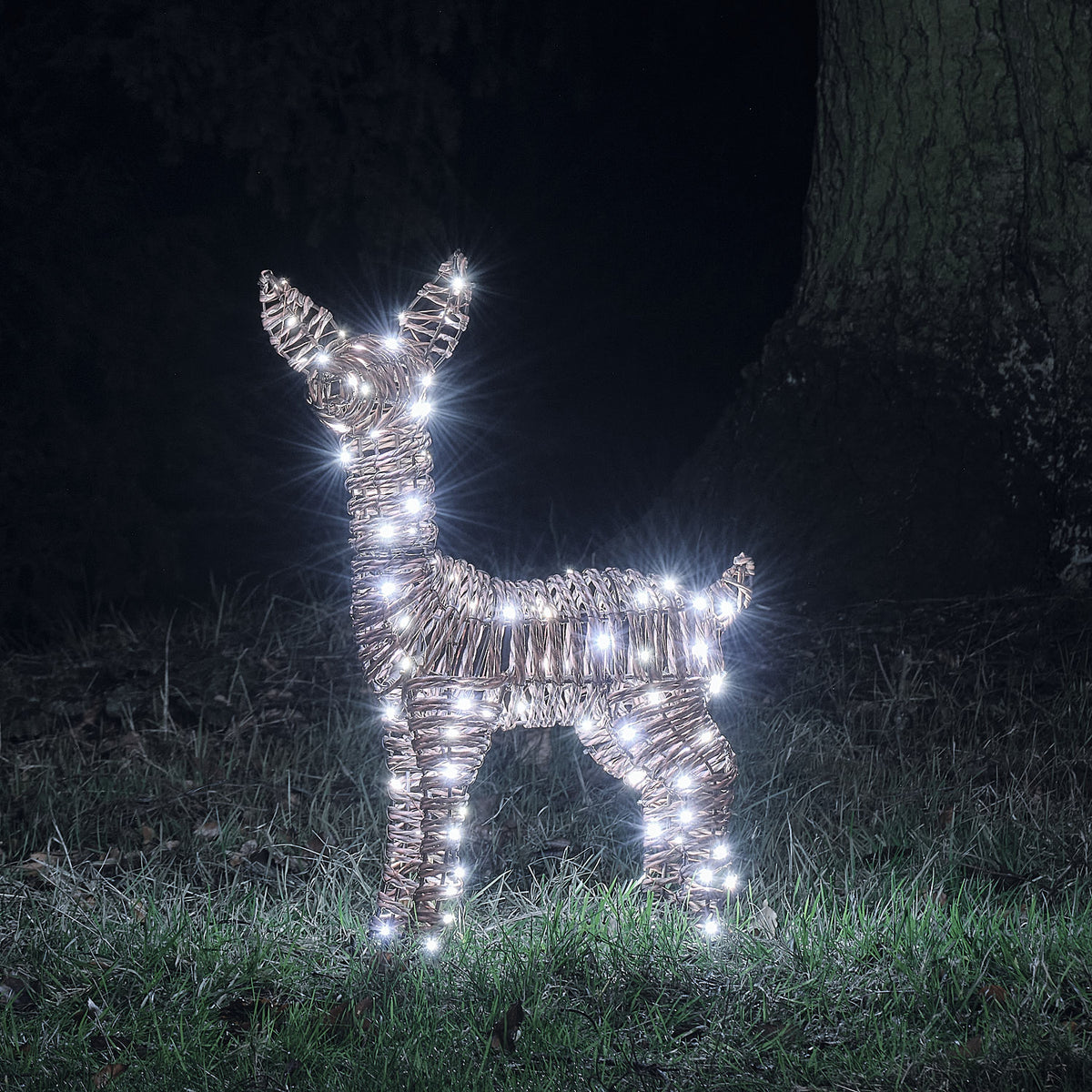 Faon Lumineux en Rotin Pateley de 62 cm à LED Bicolores